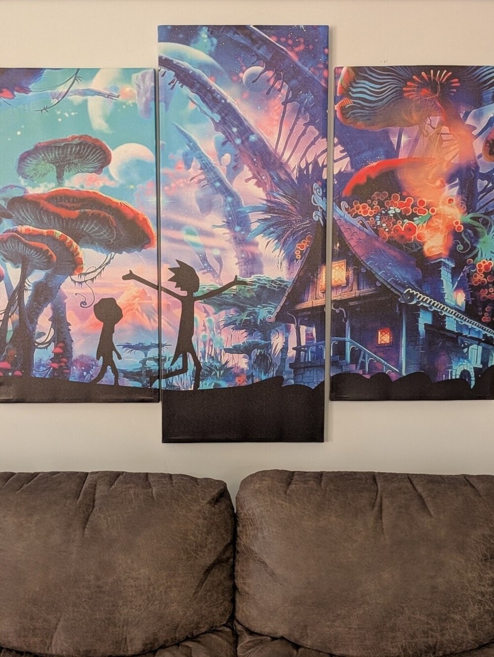 XL Rick & Morty Shroom World 5-Piece Mushroom Canvas Wall Art